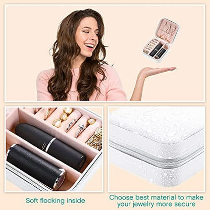 Hicarer 4 Pcs Travel Jewelry Boxes, PU Leather Portable Organizer