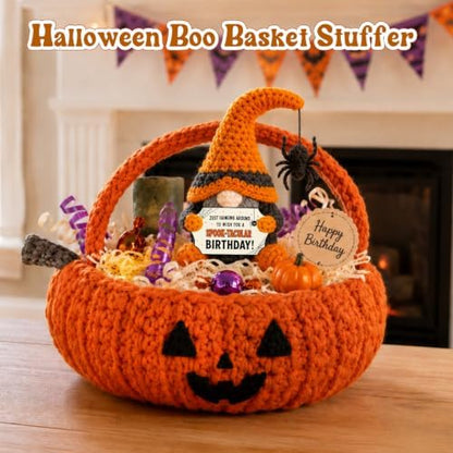 Halloween Birthday Gifts for Women Boo Basket Stuffer Crochet Bat
