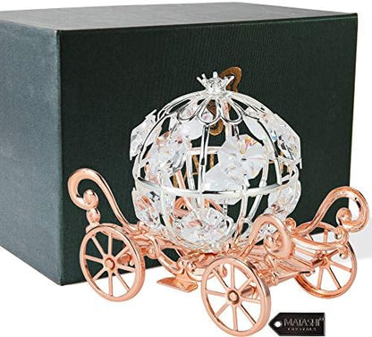 Matashi Rose Gold & Silver Plated Princess Pumpkin Coach Ornament w