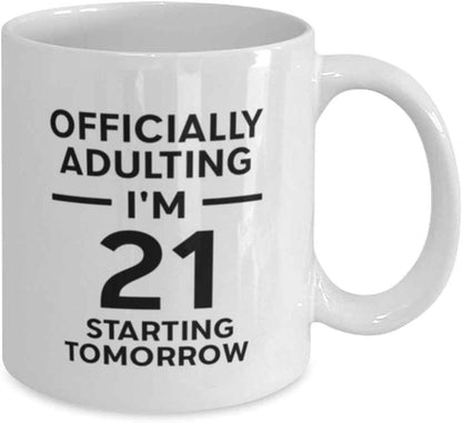 Birthday Unique Gifts, Funny Gifts for Friends, Unique Gifts for Him/Her, Officially Adulting Mug, Special Birthday Unique Gifts for Men/Women