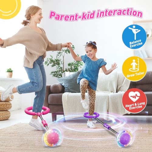 Flooyes Skip Ball for Kids, Ankle Skip Ball Toy with Counter, Timer