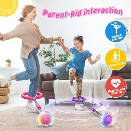 Flooyes Skip Ball for Kids, Ankle Skip Ball Toy with Counter, Timer