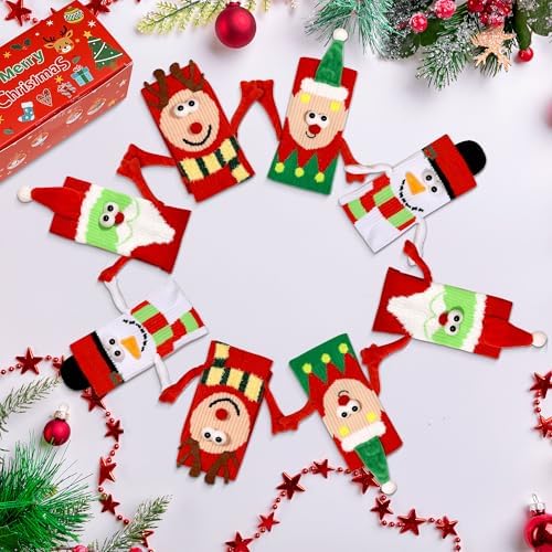 Itscolofy 4 Pairs Funny Christmas Socks, Magnetic Hand Holding Socks