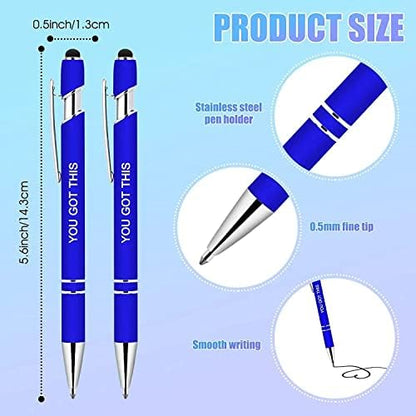 30 PCS Inspirational Pens Bulk with Stylus Tip Gifts Black Ink