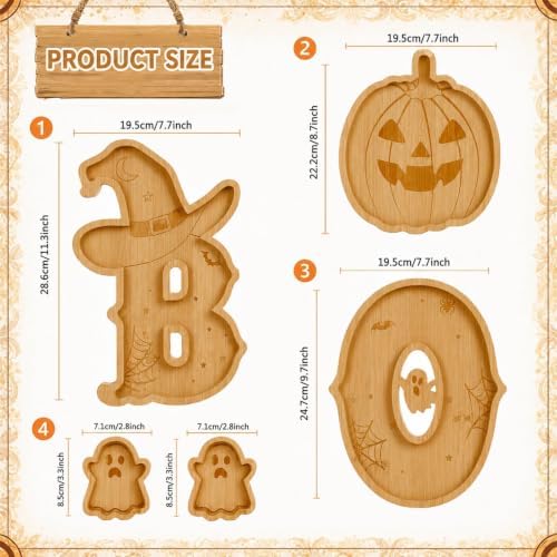 5 Pcs Halloween Charcuterie Board Halloween Party Serving Trays Gift