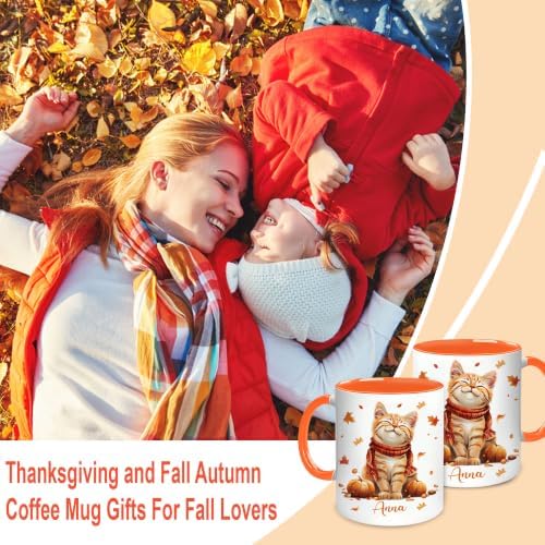 Hyturtle Personalized Cute Fall Cat Mug - Cute Cat Gift For Women