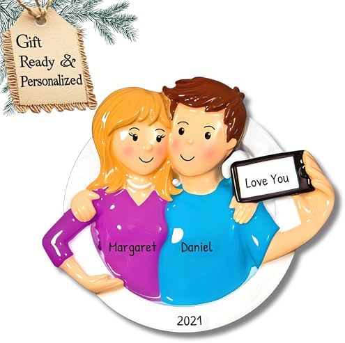 Personalized Our First Christmas Ornament 2026, Selfie Couple Taking
