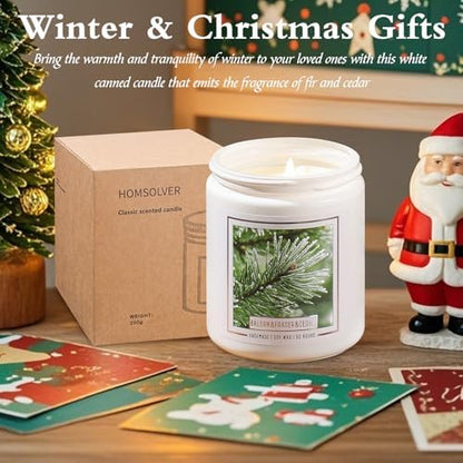 Homsolver 7OZ Balsam Fir Pine Candle, Christmas Scented Candles