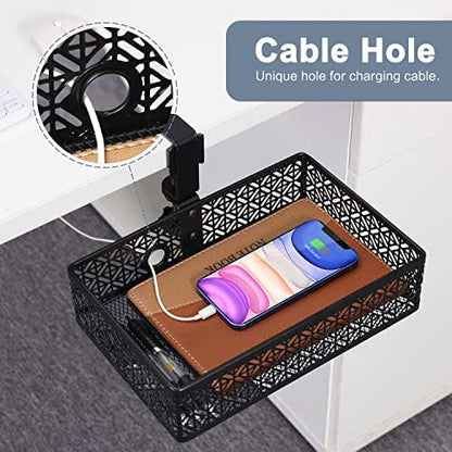 Under Desk Drawer, Clamp on Desk Organizer Cup Holder Hanging Desk