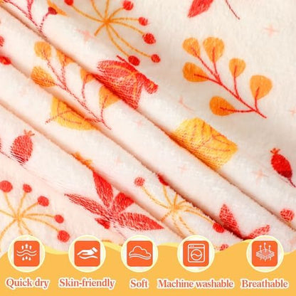 Buryeah 4 Pack Fall Throw Blankets Bulk Flannel Blanket