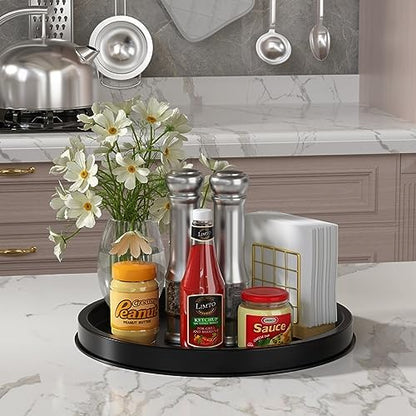 HGF Decorative Tray for Coffee Table, 12 Inch Lightweight Metal Round