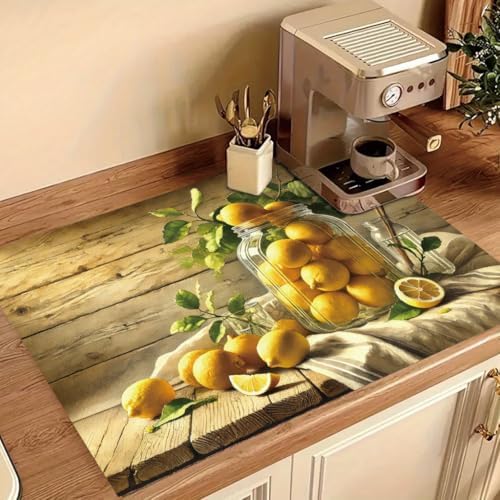 2D Flat Rustic Lemon Kitchen Stove Top Cover Protector Strong Kitchen