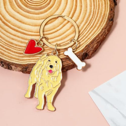 Cute Puppy Dog Keychain Golden Retriever Key Charm Keychain Pet Lover