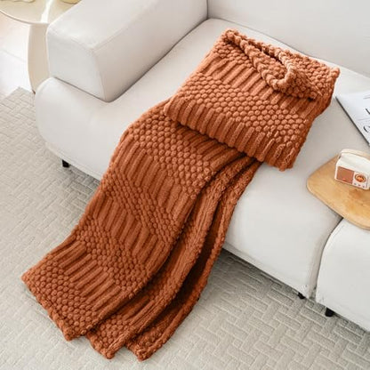 Rust Throw Blanket - Soft & Fluffy Fleece, Cute & Aesthetic, Perfect
