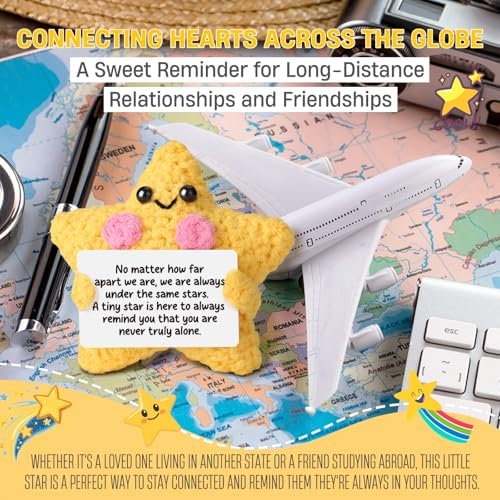 Crochet Yellow Star Doll Friendship Gift - Emotional Comfort Support