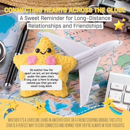 Crochet Yellow Star Doll Friendship Gift - Emotional Comfort Support
