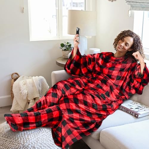 Catalonia Wearable Blanket with Sleeves & Foot Pocket for Adults