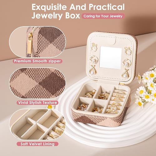 Geometric Diamond Jewelry Box, Argyle Classic Retro Jewelry Travel