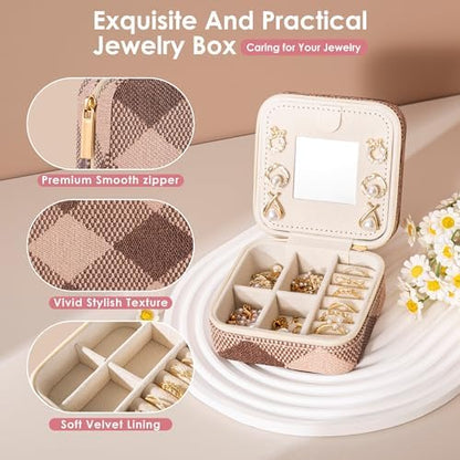Geometric Diamond Jewelry Box, Argyle Classic Retro Jewelry Travel