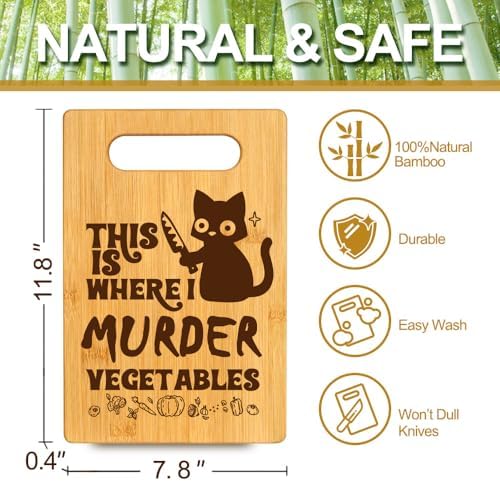 Funny Black Cat Cutting Board Gifts for Cat Lovers, Halloween Kitchen