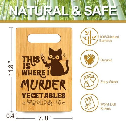 Funny Black Cat Cutting Board Gifts for Cat Lovers, Halloween Kitchen