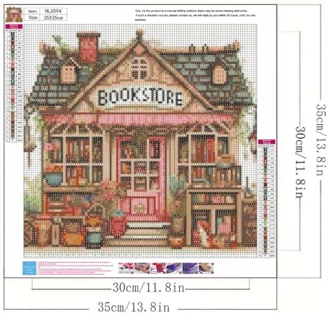GEMFAMILY 5D Diamond Painting Kits for Adults, Book Store Diamond Art