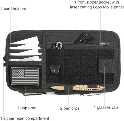 Heavy Duty Molle Car Sun Visor Organizer - Tactical Car Accessories