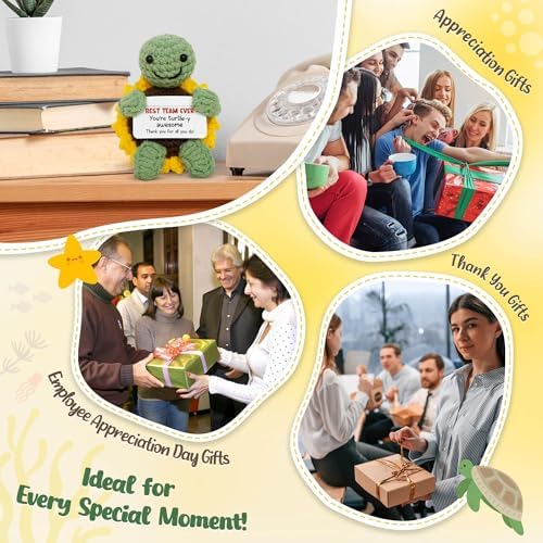 OASSIE Appreciation Gifts for Employee - Positive Turtle Crochet