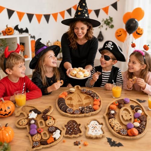 5 Pcs Halloween Charcuterie Board Halloween Party Serving Trays Gift