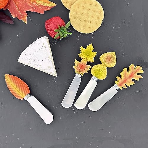 Supreme Housewares Fall Leaves Cheese Spreaders, Hand-Painted Resin
