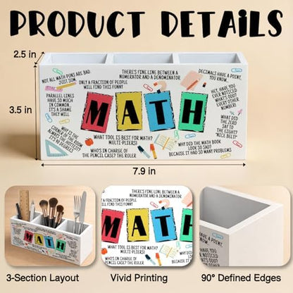 Math Teacher Gifts Pen Holder Organizer Desk Decor, End of Year