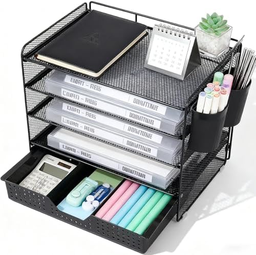 LEKETREE Desk Organizer and Accessories, 5-Tier Paper Letter Tray