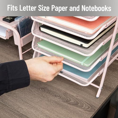 Mind Reader 5-Tier Paper Tray Organizer, Vertical Desktop File Storage