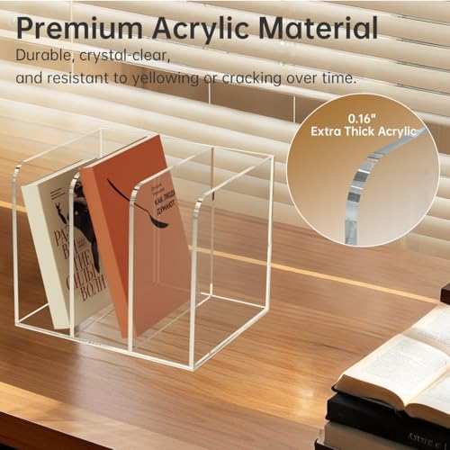 Acrylic Desk Organizer Book Organizer, Magazine File Holder, Vertical