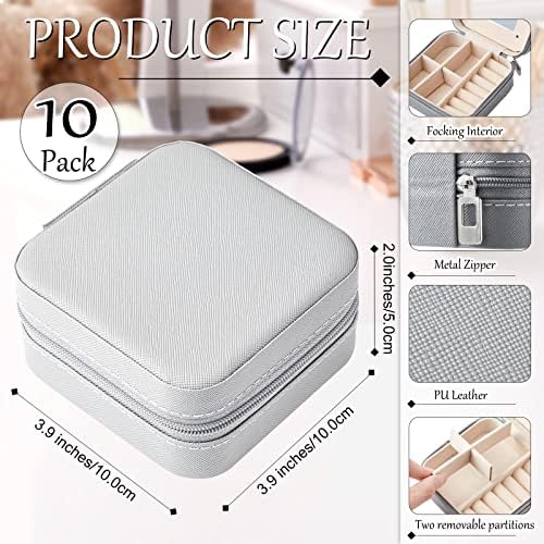 Bucherry 10 Pcs Mini Travel Jewelry Case with Mirror