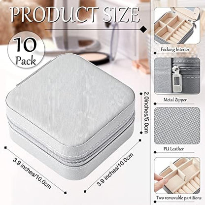 Bucherry 10 Pcs Mini Travel Jewelry Case with Mirror