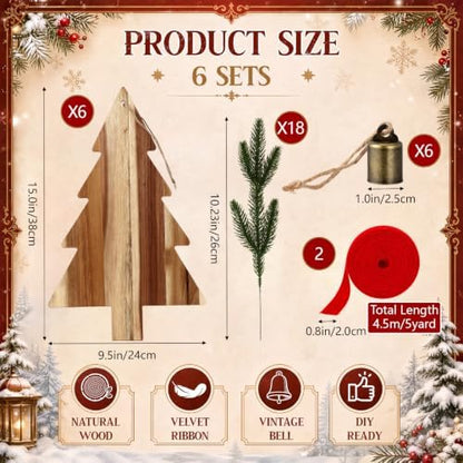 6 Set Christmas Cutting Board Gifts Bulk,Tree