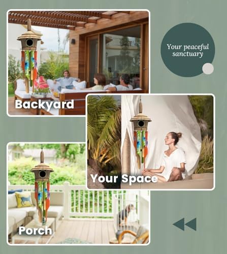 Nalulu House Bamboo Wind Chimes - Outside Outdoor Wooden Windchimes