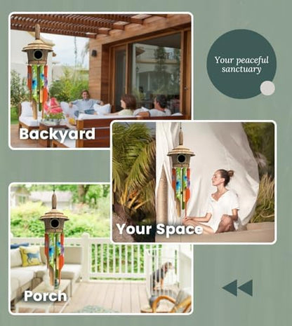 Nalulu House Bamboo Wind Chimes - Outside Outdoor Wooden Windchimes
