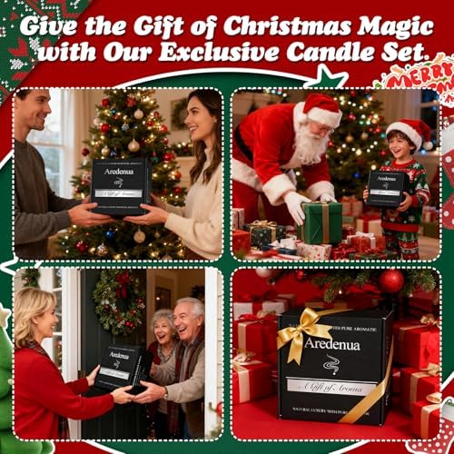 Christmas Candles Set, 4 Pack Winter Candle for Home Scented, 28 oz