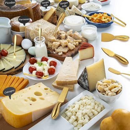 18 pieces Charcuterie Board Accessories, Gold Stainless Steel Cheese