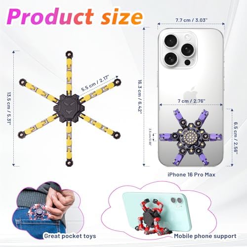 Gokeey Transformable Fidget Spinners Toys 4 Pcs for Kids and Adults