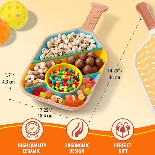 Pickleball Paddle Snack Tray - Cool Pickleballs Serving Tray for Snack