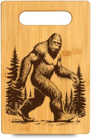 Bigfoot Sasquatch Bamboo Cutting Board for Men Women Campers