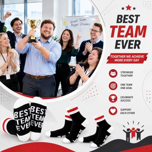 Glitopper 24 Pairs Best Team Ever Gifts Socks Bulk