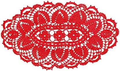 SUNONE11HKA 21 Inch Length Oval Lace Crochet Flowers Doilies