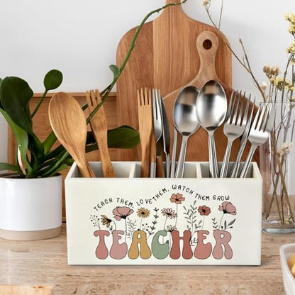 Teacher Appreciation Pen Pencil Utensil Holder for Women