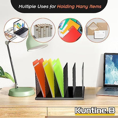 Kuntine.B Desk File Organizer Upright Mesh Desktop Organizer File