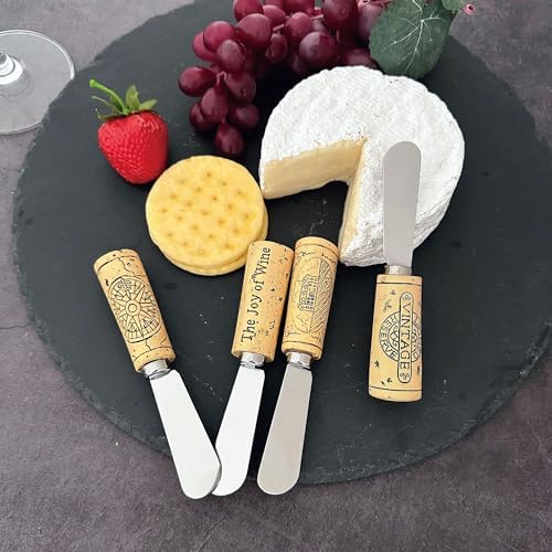 Supreme Housewares Vintage Wine Cork Cheese Spreaders, Hand-Painted