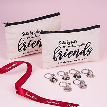Kolewo4ever 12pc Friend Appreciation Gift Set: 6 Cosmetic Bags & 6